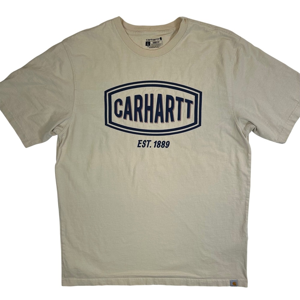 Carhartt Mens Loose Fit Graphic Logo T-Shirt Tan Large Tall 105185 W07